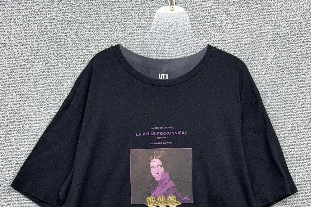 유니클로 빈티지 프린팅 네이비 반팔티 3XL 5