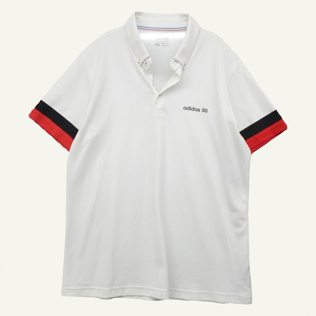 아디다스 화이트 기능성 반팔 카라티 2XL 1