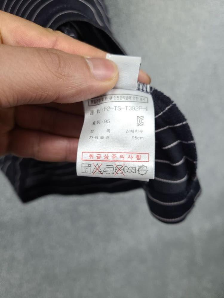 휠라 스트라이프 블랙 기능성 반팔 카라티 95 10