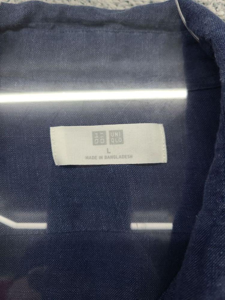 유니클로 네이비 코튼 데님 인디고 셔츠 L 9