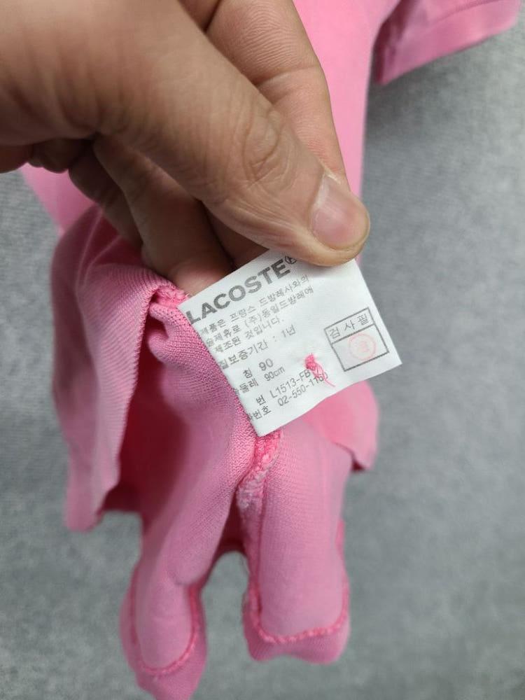 라코스테 핑크 로고 반팔 카라티 90 10