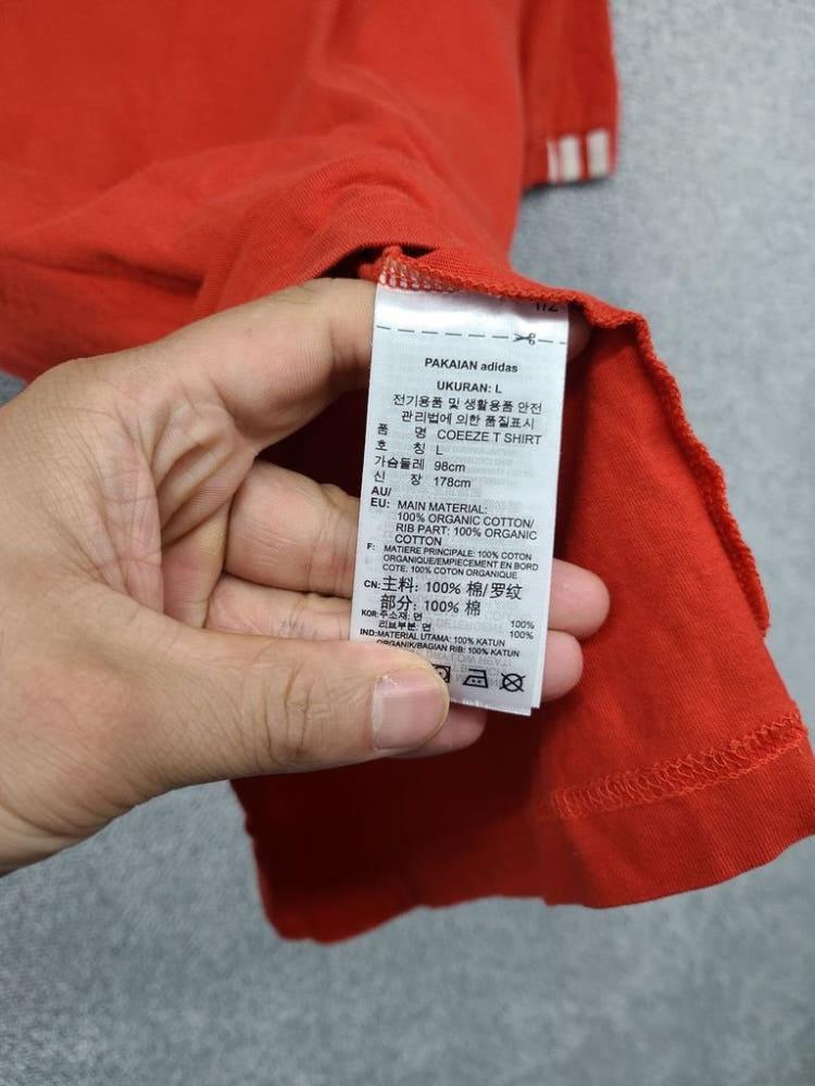 아디다스 로고 레드 반팔티 L 10