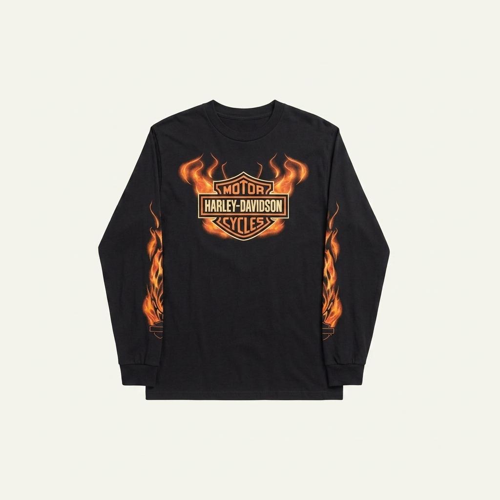 [93] Harley Davidson Flame Long Sleeve 1