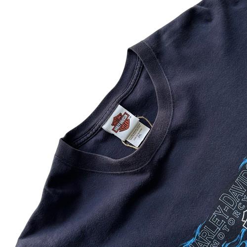 [110] Harley Davidson Blue Flame Long Sleeve 4