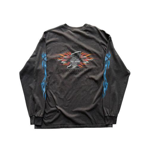 [100] Harley Davidson Blue Flame Long Sleeve 6