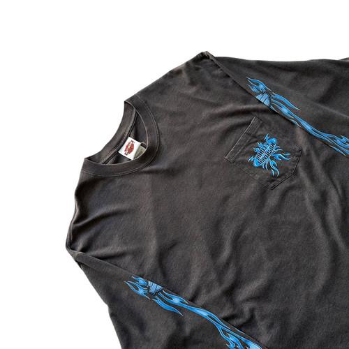 [100] Harley Davidson Blue Flame Long Sleeve 3