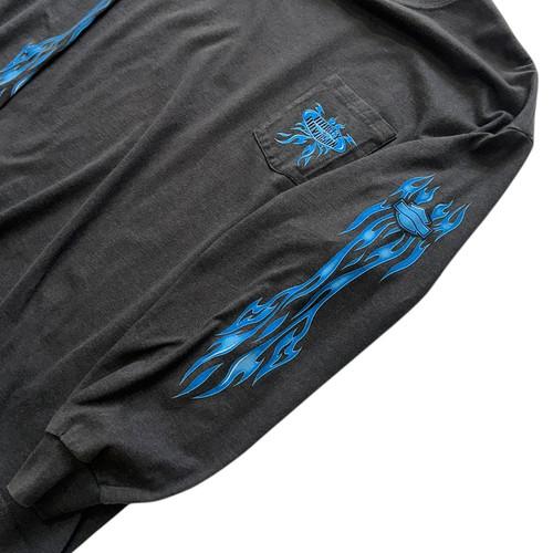 [105] Harley Davidson Blue Flame Long Sleeve 5