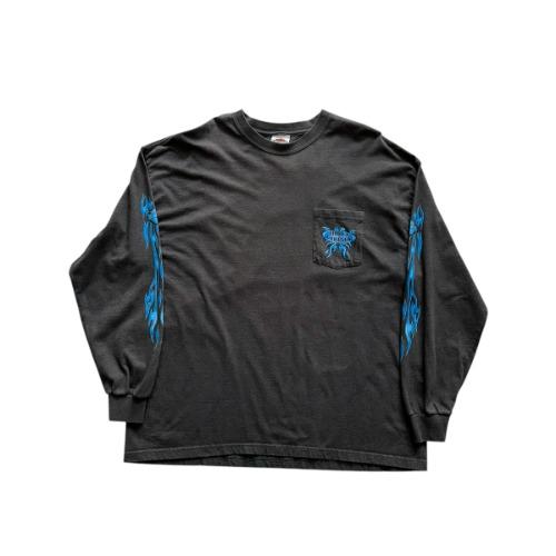 [105] Harley Davidson Blue Flame Long Sleeve 2