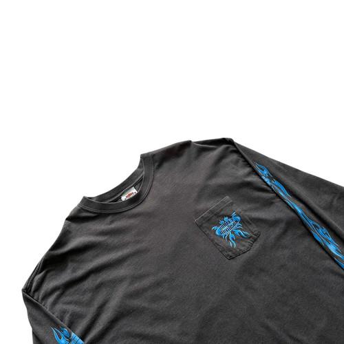 [105] Harley Davidson Blue Flame Long Sleeve 3