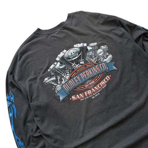 [105] Harley Davidson Blue Flame Long Sleeve 7