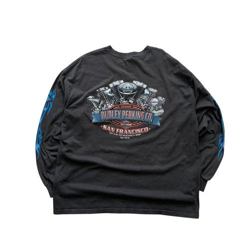 [105] Harley Davidson Blue Flame Long Sleeve 6