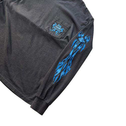 [98] Harley Davidson Blue Flame Long Sleeve 4
