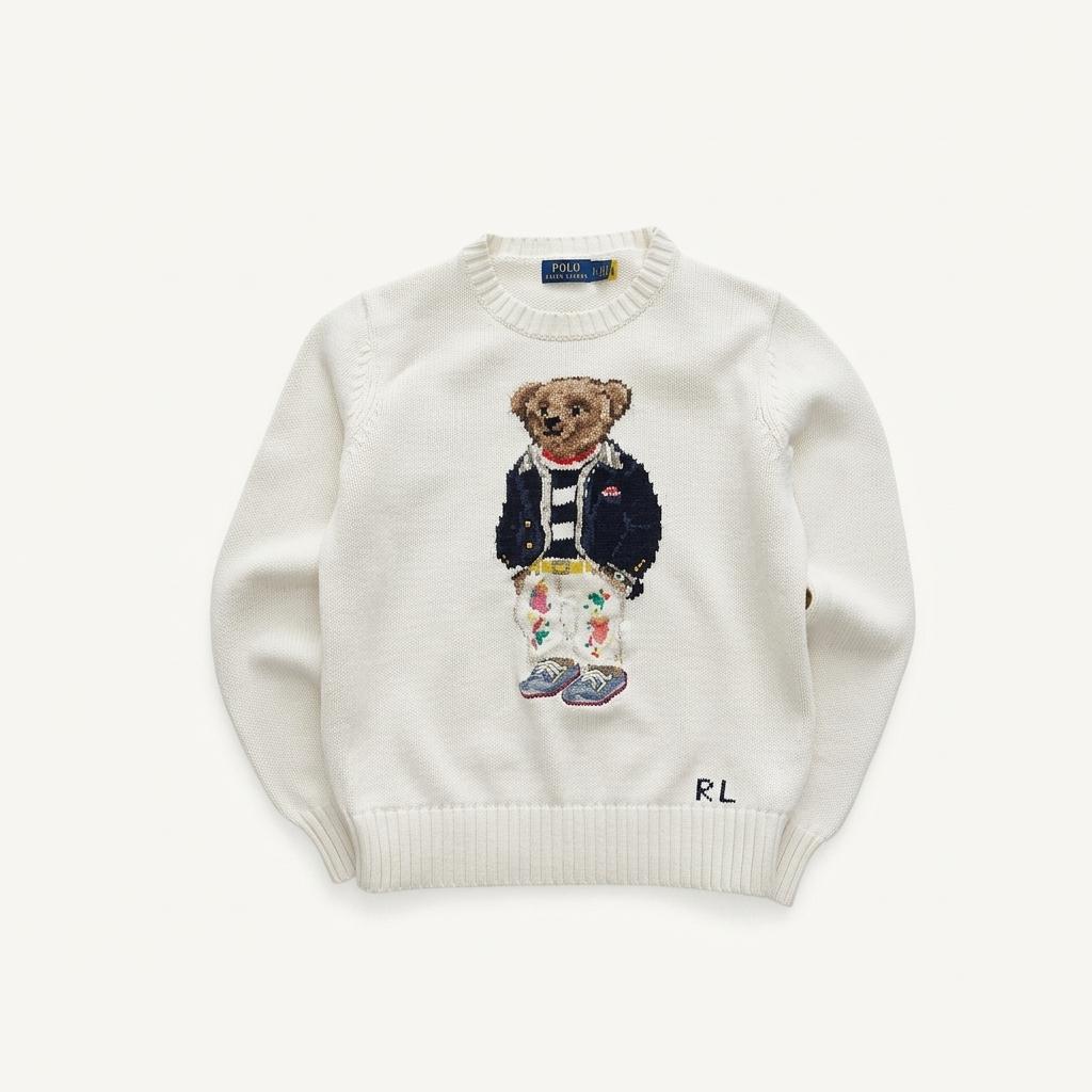 [우먼 XS] Polo Ralph Lauren Bear Crew Neck  Qr Tag 1