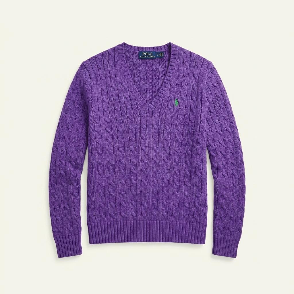 [우먼 L] Polo Ralph Lauren Cable V-neck Sweater 1