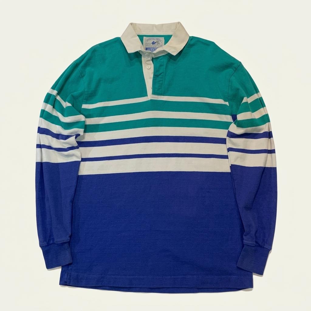 1980-90 LANDS' END Rugby Shirt 1
