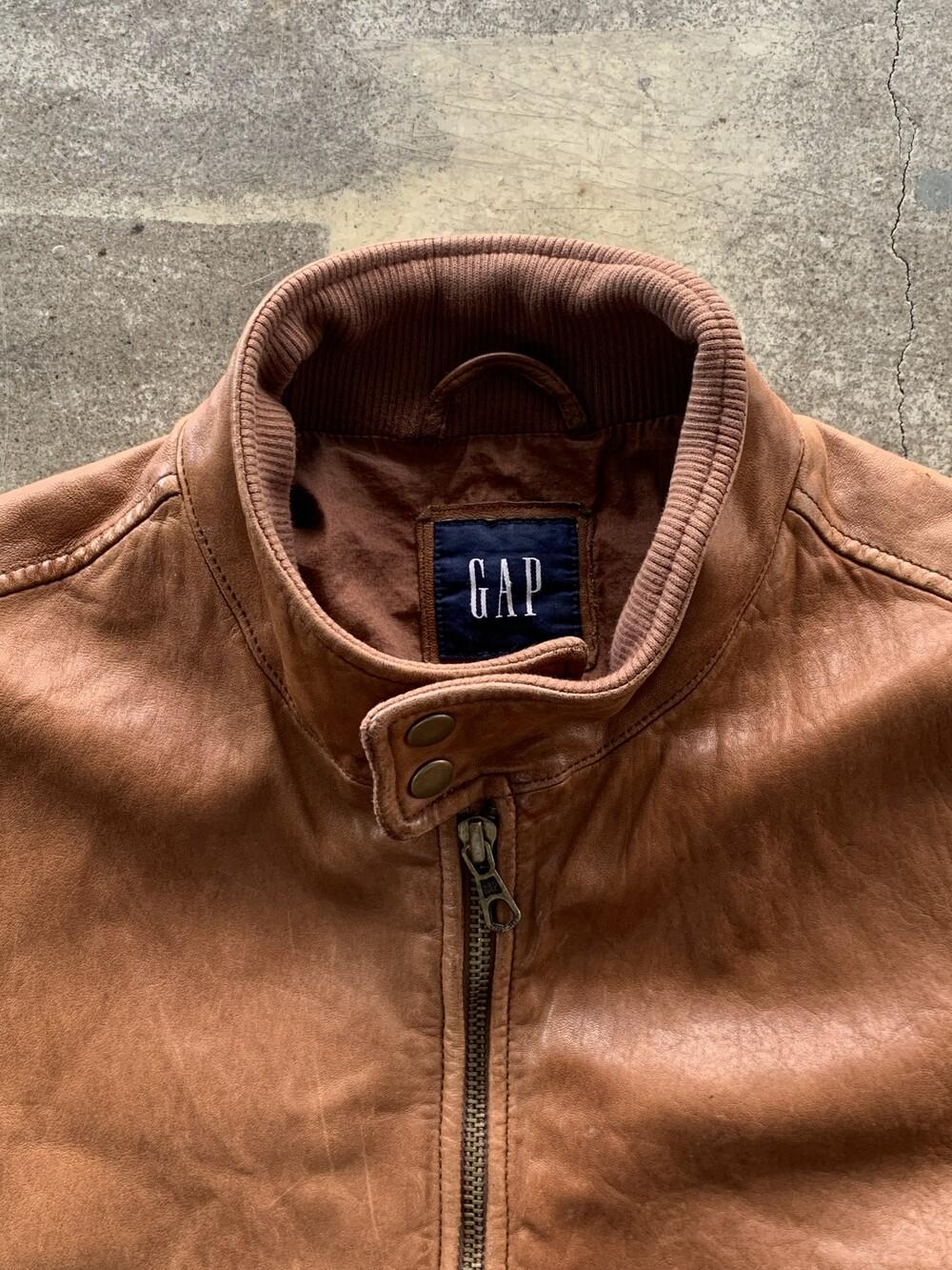 2008 GAP Leather Harrington Jacket 9