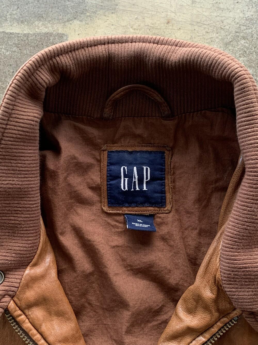 2008 GAP Leather Harrington Jacket 7