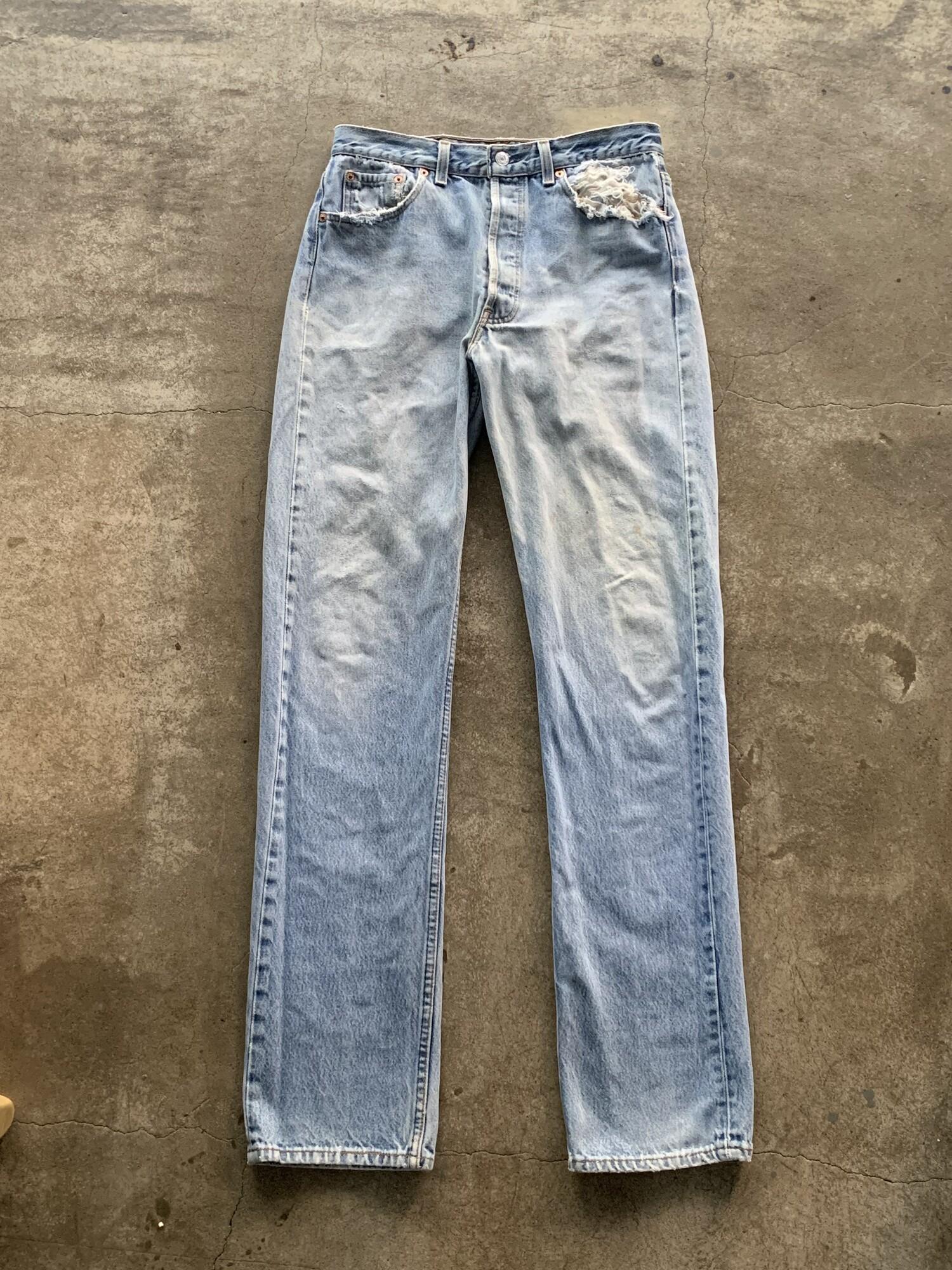 1990s Levi's 501 Distressed Denim Jeans (33x36) 2