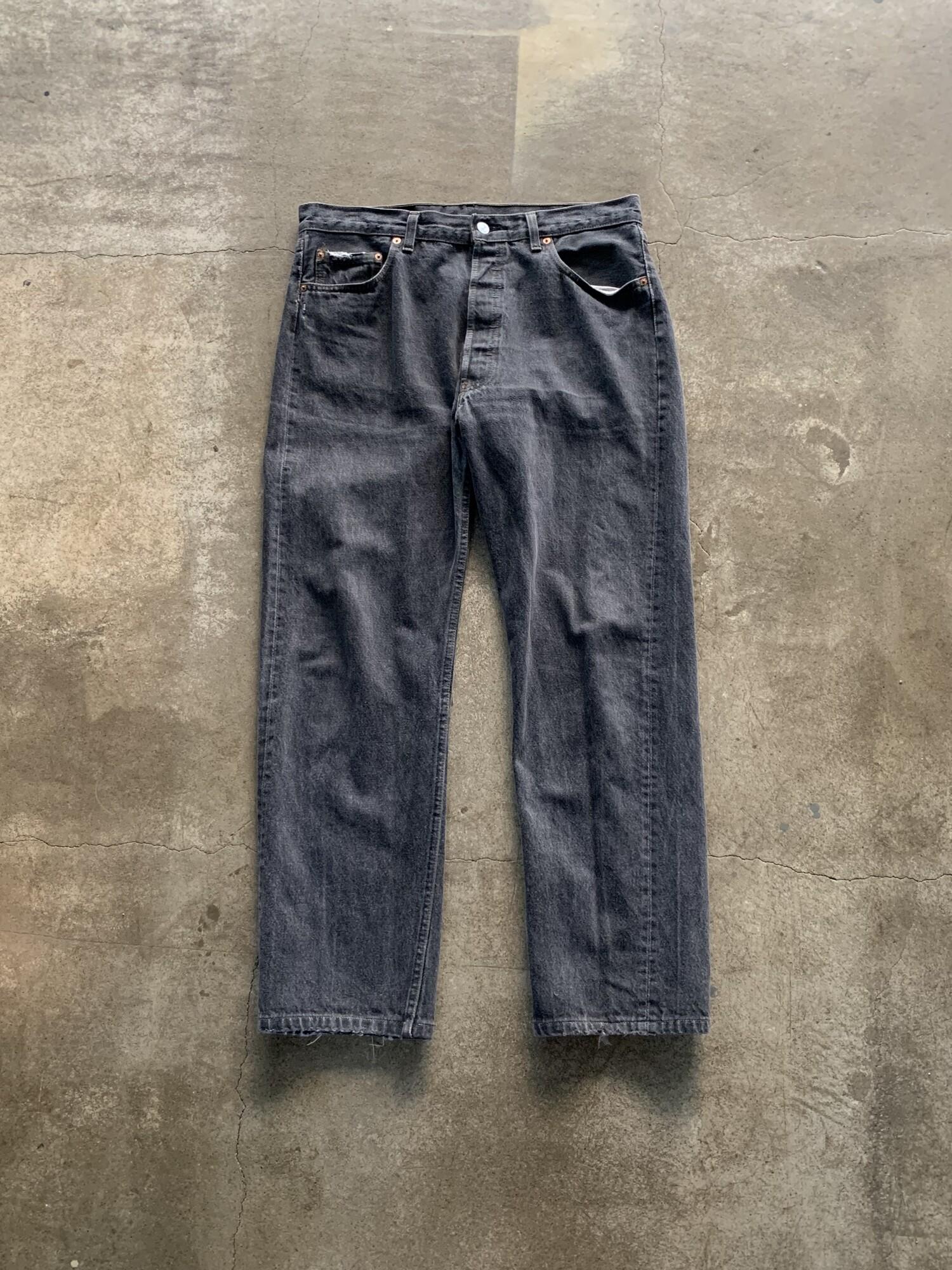 1990s Levi's 501 Black Denim Jeans (36X36) 2