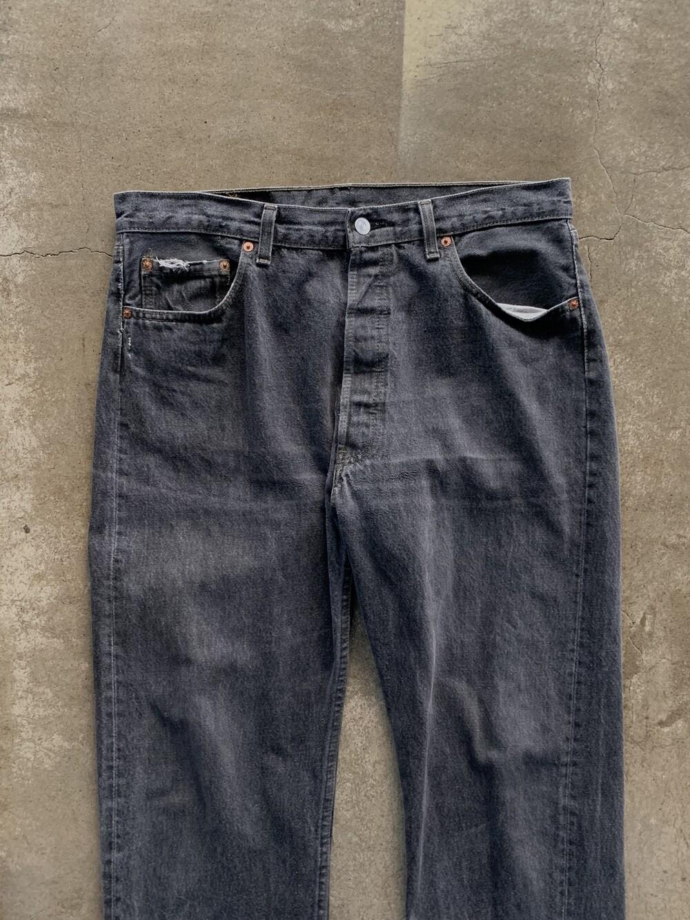 1990s Levi's 501 Black Denim Jeans (36X36) 8