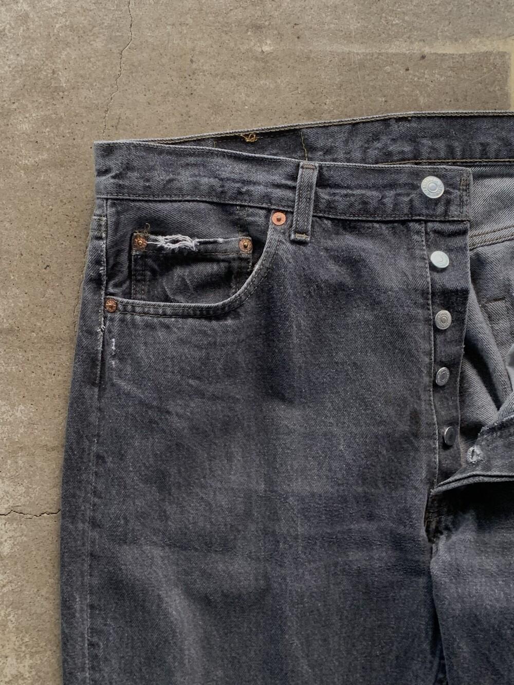 1990s Levi's 501 Black Denim Jeans (36X36) 10