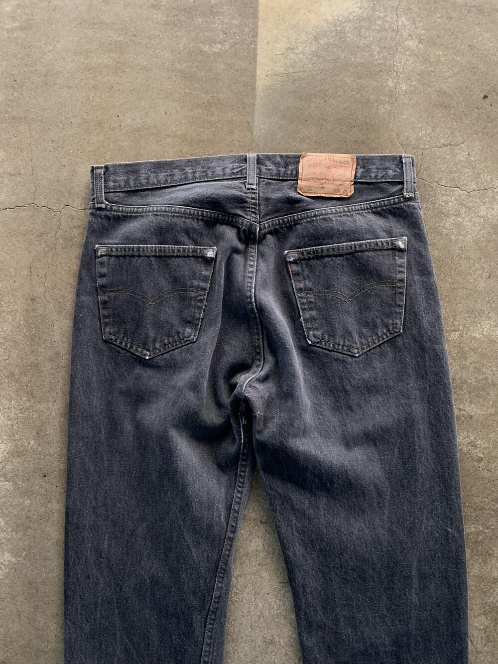 1990s Levi's 501 Black Denim Jeans (36X36) 11