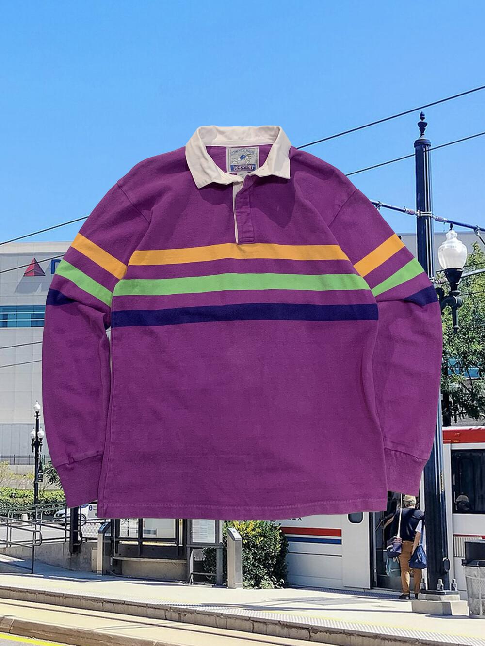 1980-90s LANDS' END Rugby Shirt 5