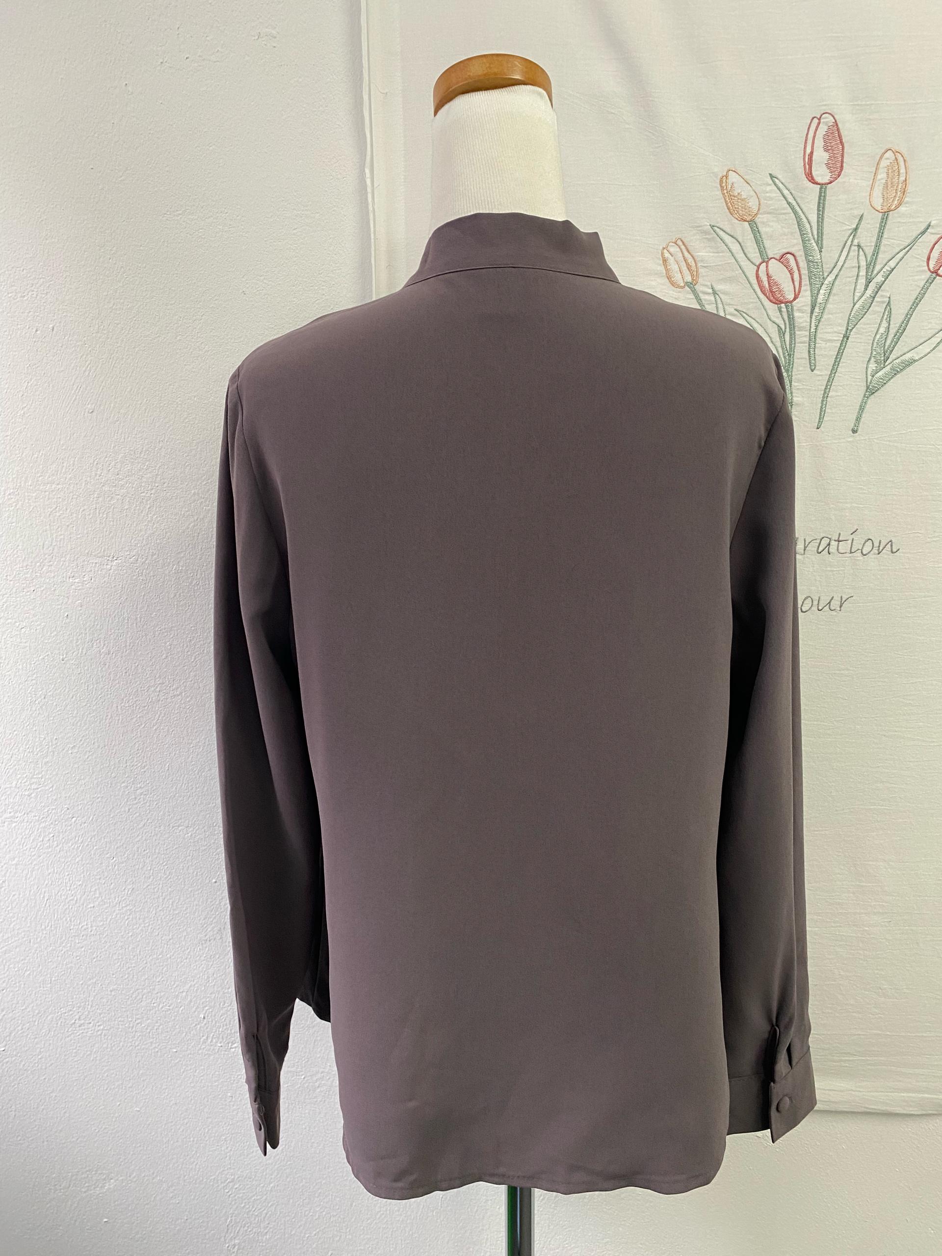 옆라인 포인트 리본 쉬폰 블라우스  230 8