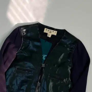 [36] 마르니 & H&M 가죽 믹스 니트 집업 자켓 택채새상품 4