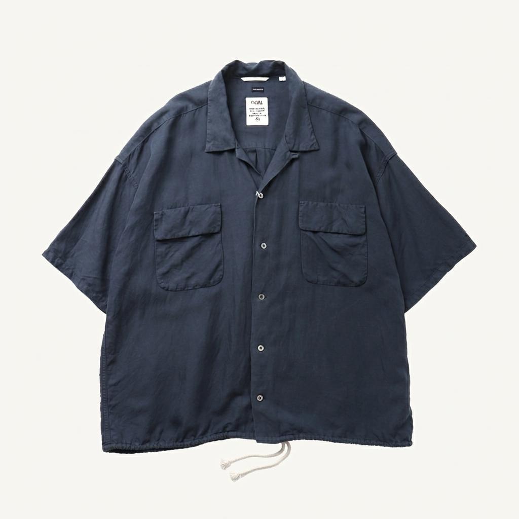 nanamica Open Collar Cupra Hemp S/S Shirt 1