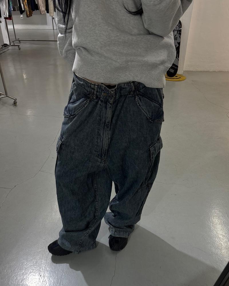 BEAMS Big 6 Pocket Denim Cargo Pants 5