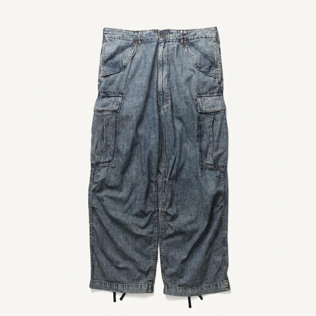 BEAMS Big 6 Pocket Denim Cargo Pants 1