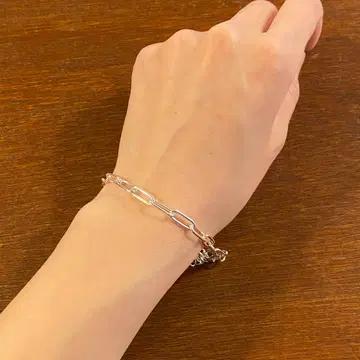 새상품 신주 실버코팅 체인 팔찌 2