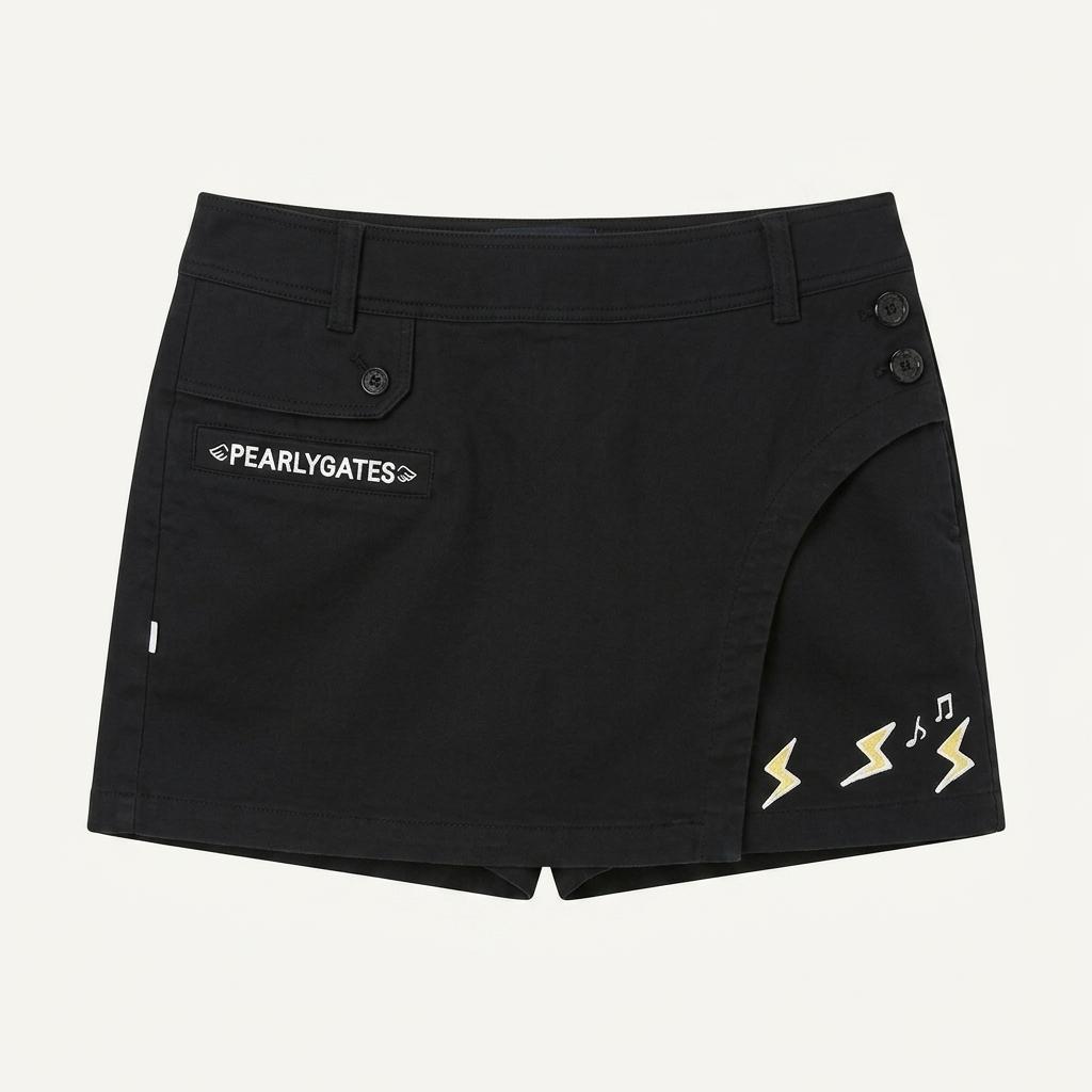 여0003692 파리게이츠 여성 자수 포인트 골프 큐롯 치마바지 블랙 1