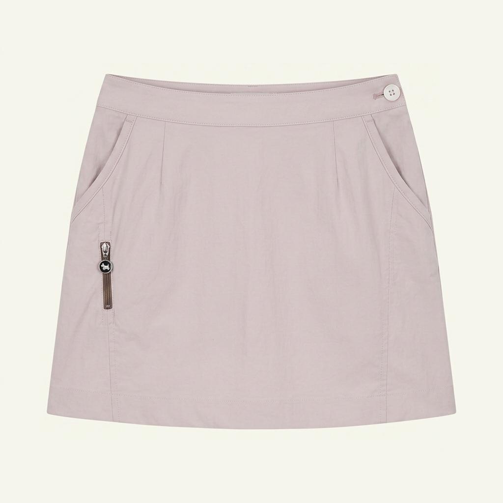 여0003695 블랙앤화이트 강아지 자수 미니 스커트 연핑크 1