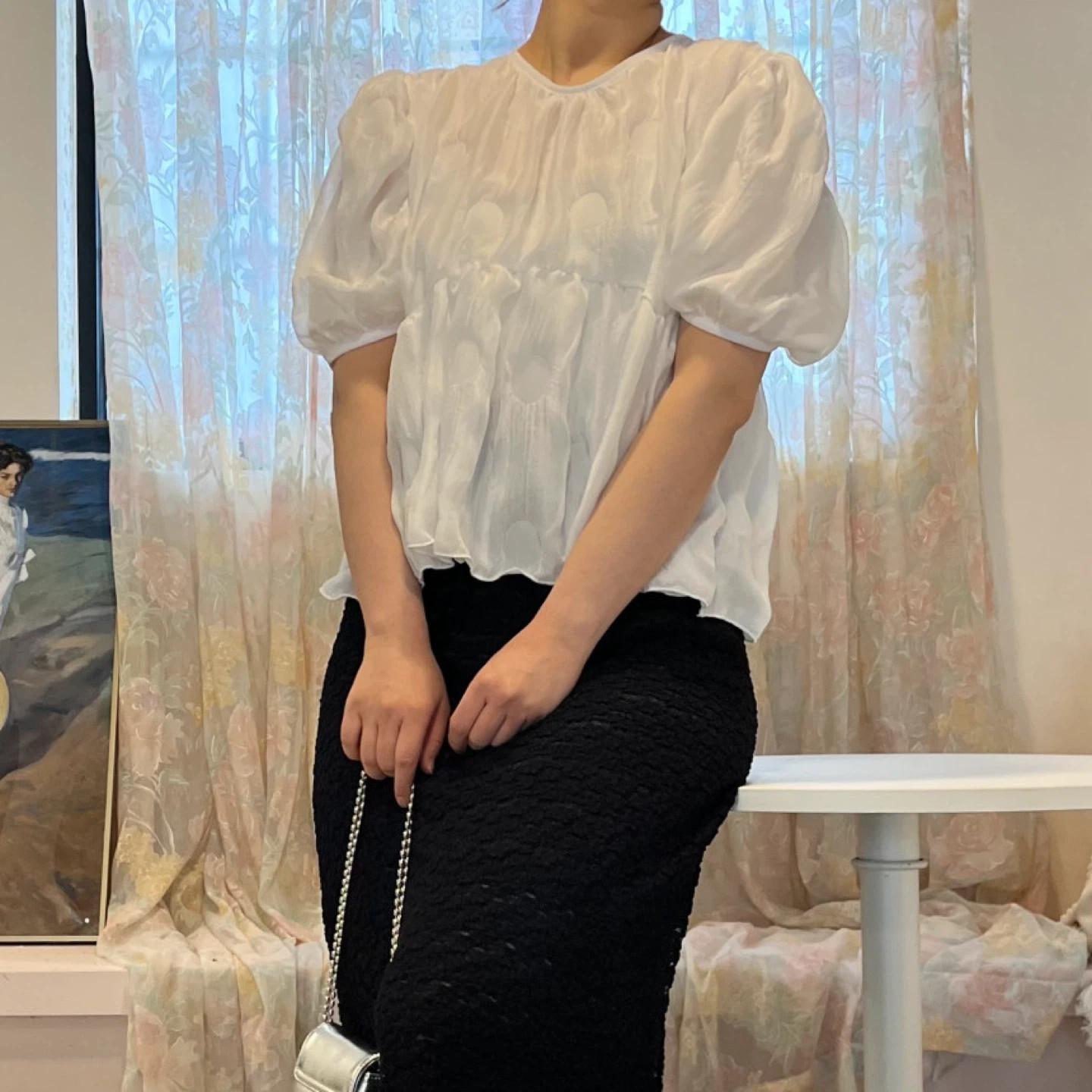 여자 퍼프 반팔 블라우스 새상품 3