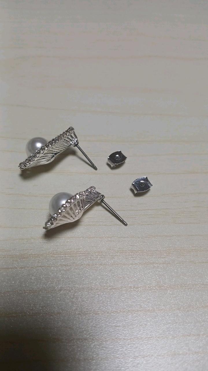 실버컬러큐빅 진주 귀걸이 5