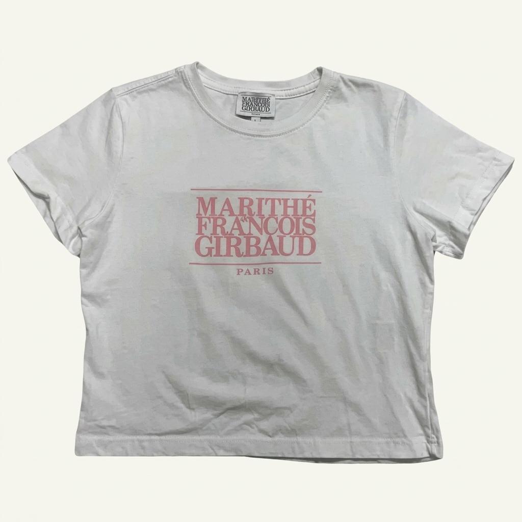 MARITHE FRANCOIS GIRBAUD 화이트+핑크 반팔 S 1