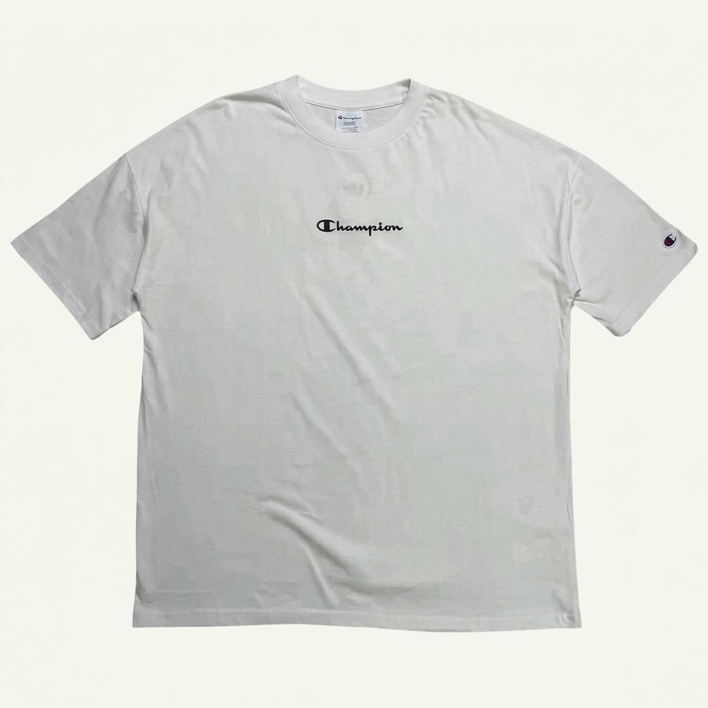 CHAMPION 블랙 자수 오버핏 반팔 M 1