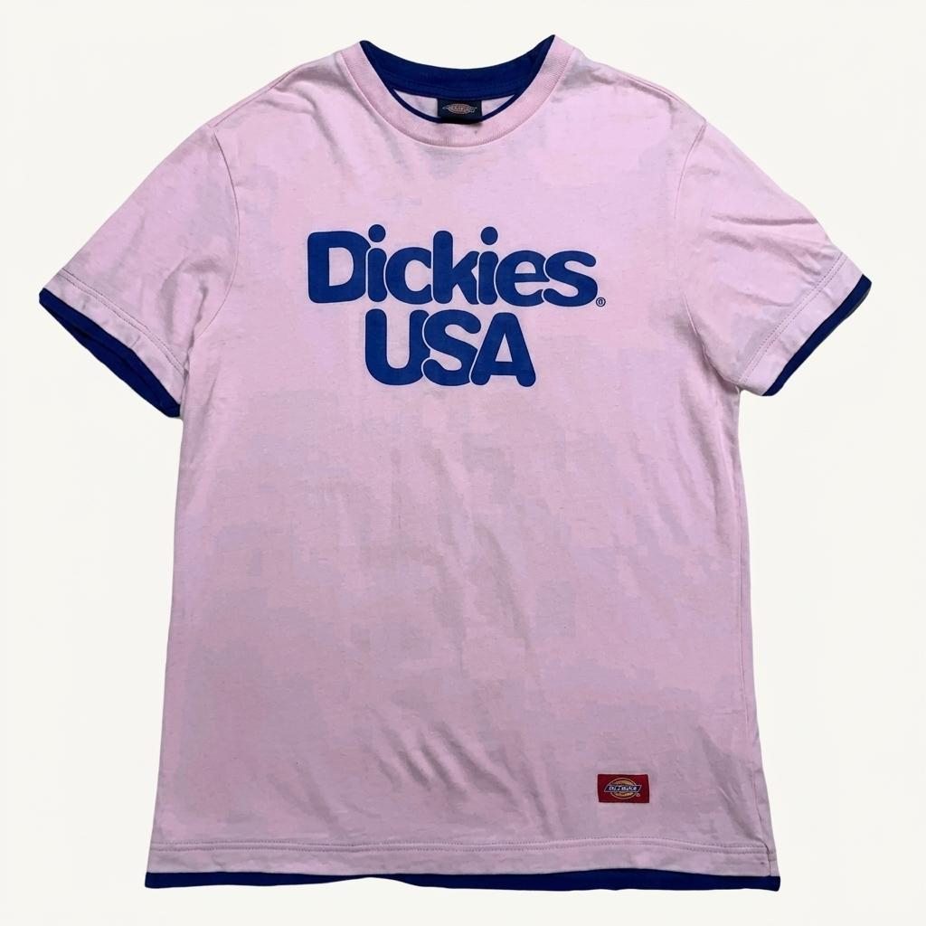 DICKIES 핑크+블루 레이어드 반팔 L 1