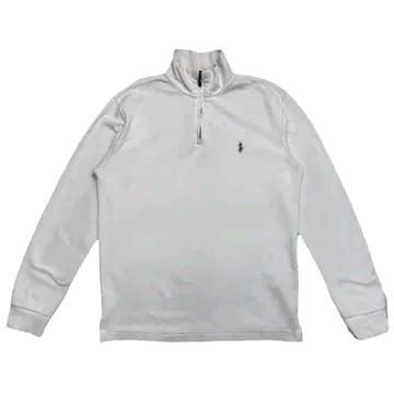 RALPH LAUREN 시그니처로고 하프집업 스웻셔츠 화이트 M 2