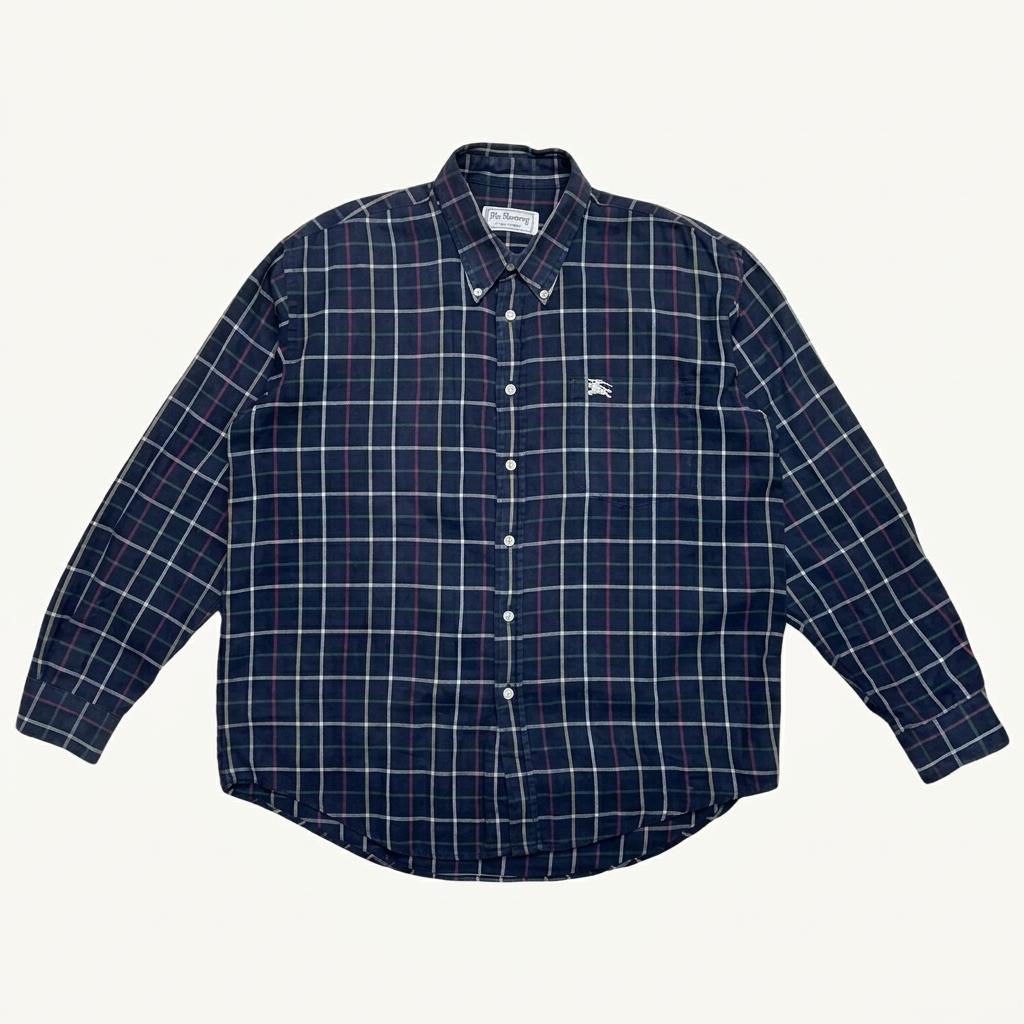 BURBERRYS 체크셔츠 네이비 블루 XL 1