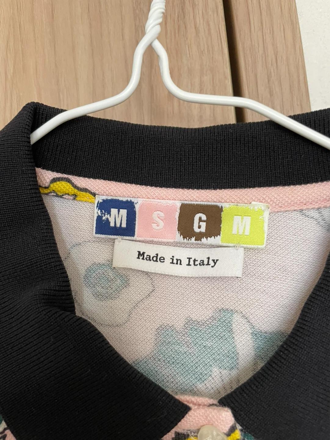 MSGM 플라워 패턴 카라 반팔티 (핑크) XS 4