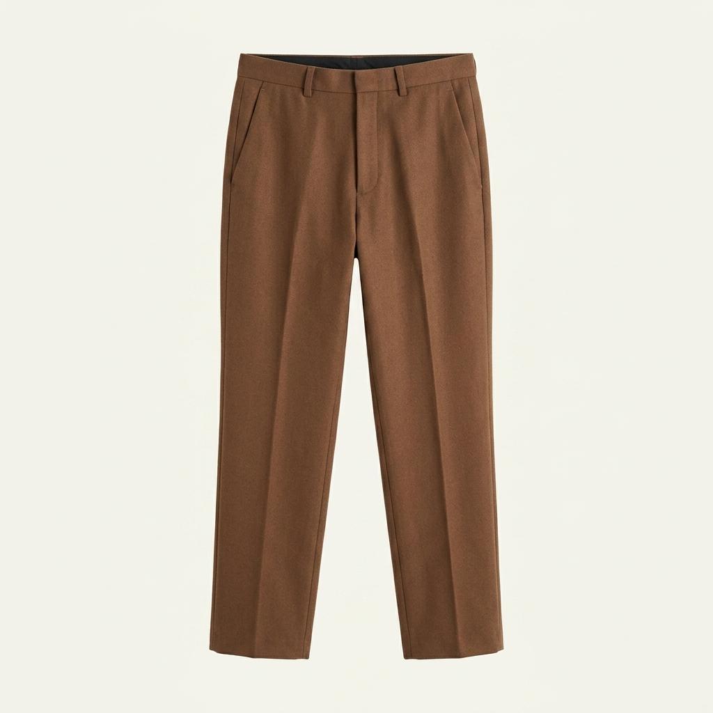 하이파이펑크 브라운 울 블렌드 슬랙스 팬츠 1