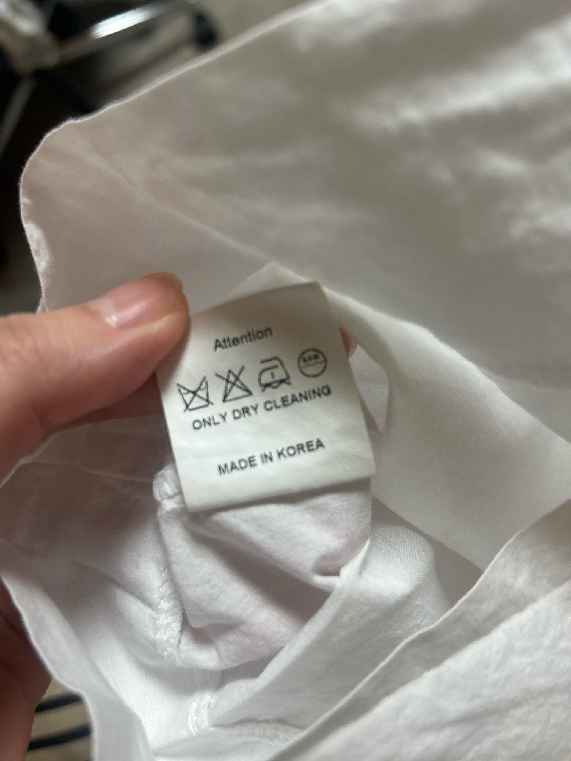 캐럿 화이트 코튼 반팔 셔츠 7