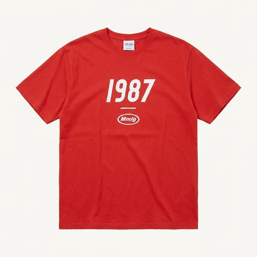 Mmlg 1987 로고 반팔 티셔츠 레드 1