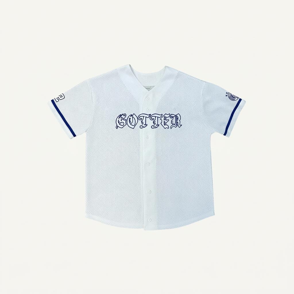 Gotter Gallery 고딕 레터링 메쉬 베이스볼 저지 화이트 1