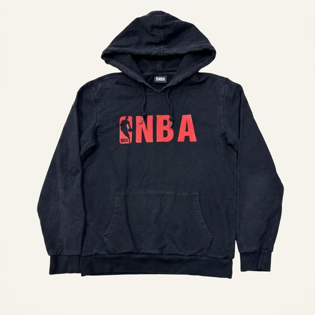NBA 빅로고 코튼 후드 티셔츠 블랙 1