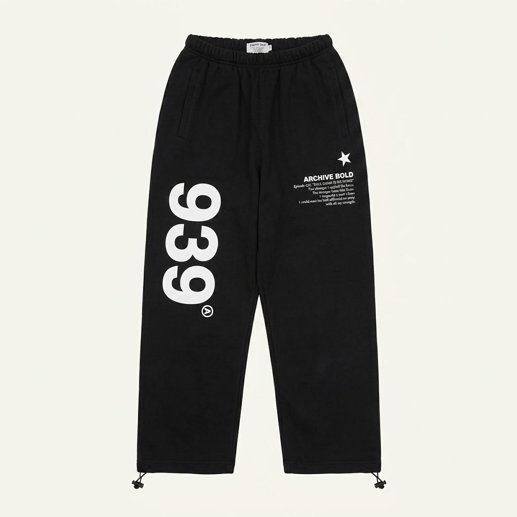아카이브볼드 939 레터링 스웨트 조거 팬츠 블랙 1