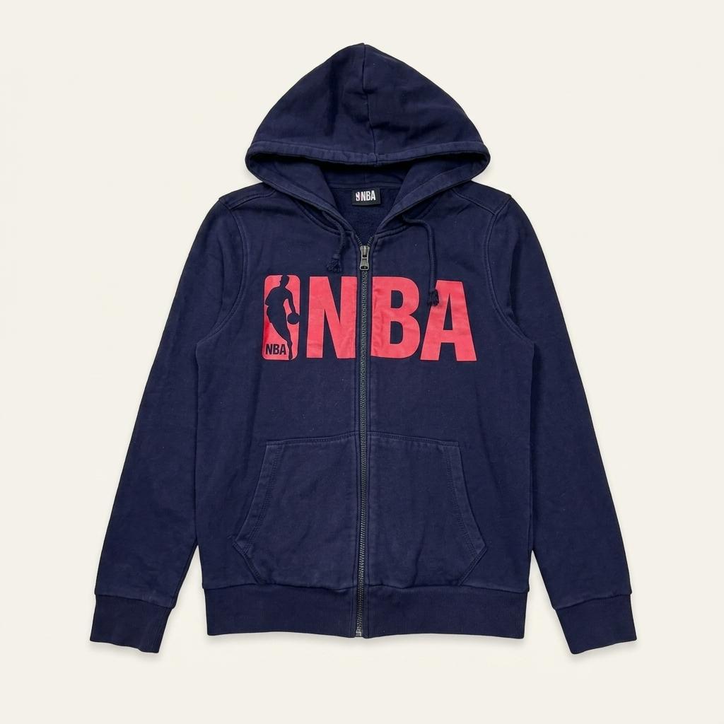 NBA 빅로고 코튼 후드 집업 네이비 1